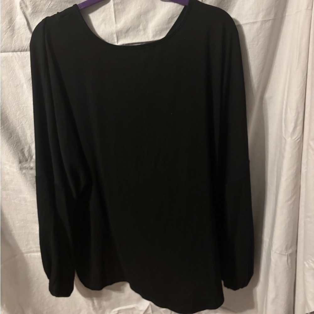Elegant Black Women's Top with knot decor in front